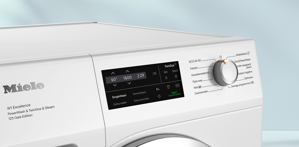 Miele wasmachines hebben een duidelijk bedieningspaneel.