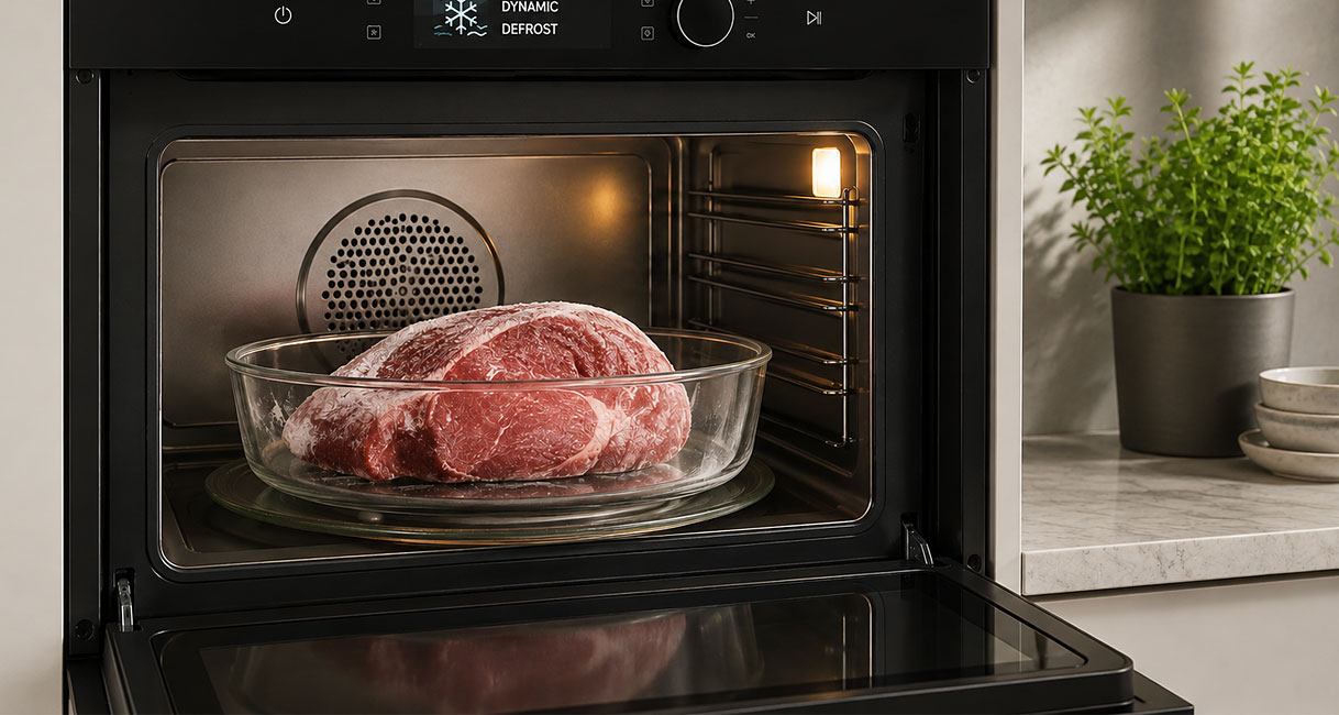 Bauknecht Dynamic Defrost ontdooit bevroren vlees gelijkmatig zonder de randen te garen