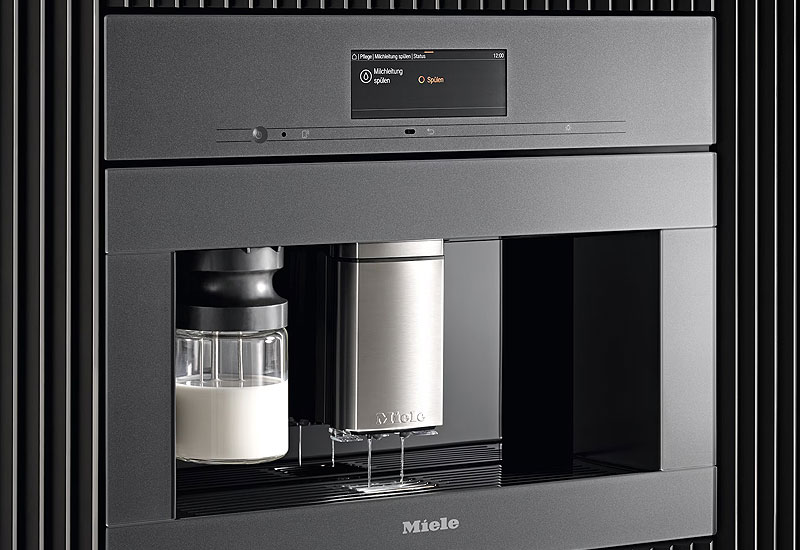 Miele inbouw koffiemachine met automatische reiniging en hygiënisch spoelsysteem