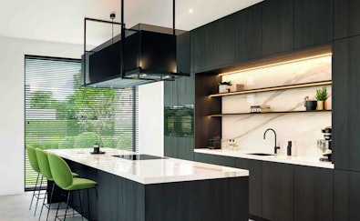 Eilandafzuigkap zonder luchtafvoer