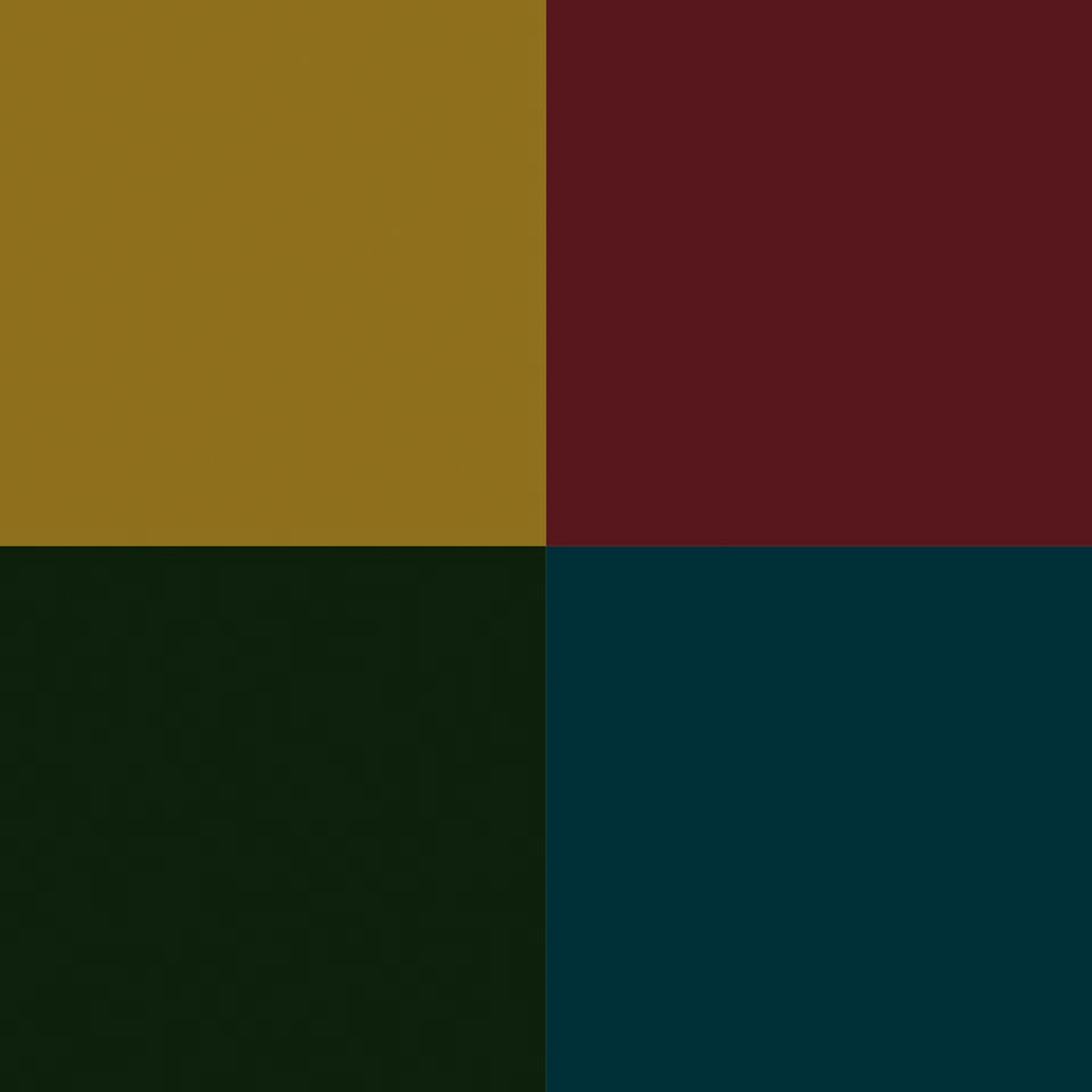 De elegant kleuren: olijfgeel, Indisch rood, jaguargroen en diepblauw.