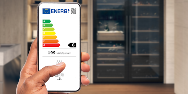 Energielabel van een wijnkoeler