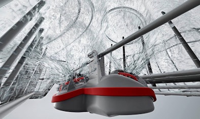 De drie roterende sproeiers in het bovenrek voor de ExtraClean zone.