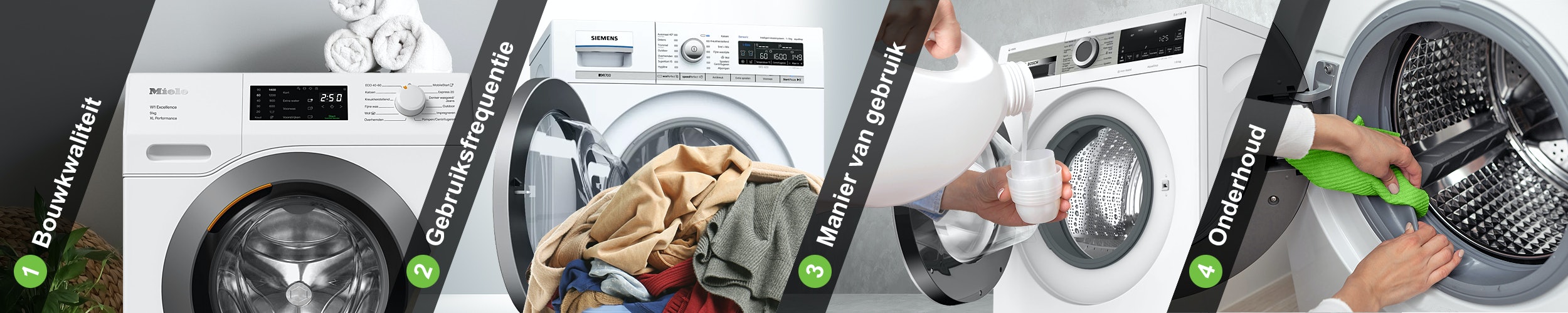 Levensduur bepalende factoren van een wasmachine.