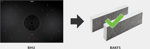 Filter (BAKFS) voor BORA Basic (BHU) recirculatie kookplaat