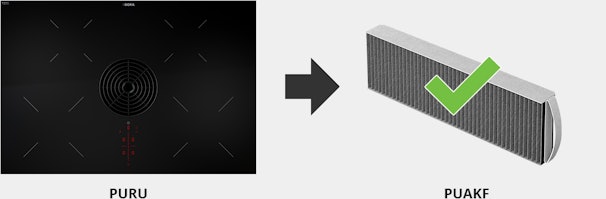 Filter (PUAKF) voor BORA Pure (PURU) recirculatie kookplaat