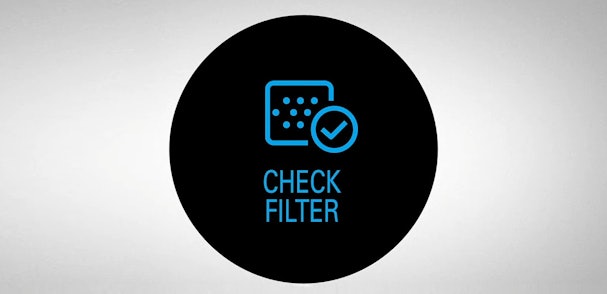 Check Filter icoon van de LG ThinQ app die herinnert aan het reinigen van het drogerfilter