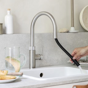 Flex kraan met uittrekslang in RVS afwerking