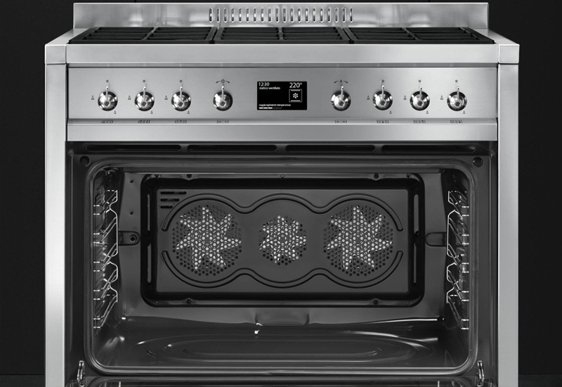 Gasfornuis met 3 ventilatoren