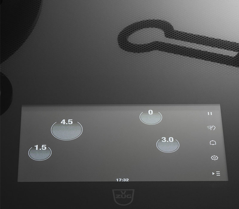 V-ZUG kookplaat met FullFlex inductietechnologie en automatisch panherkenningssysteem met 36 inductoren