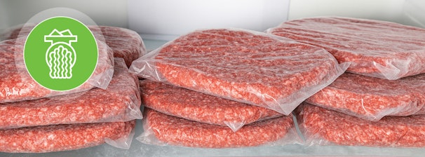 Gehakt luchtdicht verpakt en klaar om in te vriezen