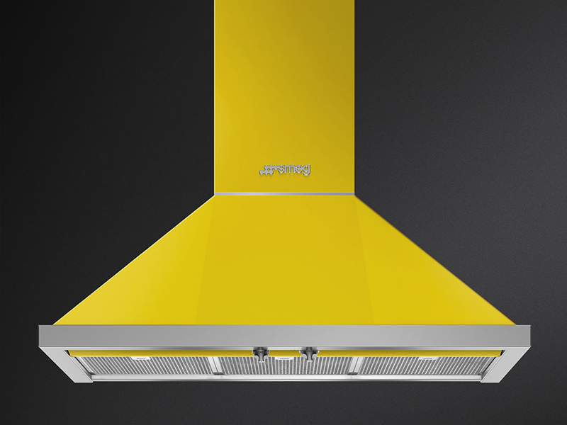 Gekleurde wand afzuigkap