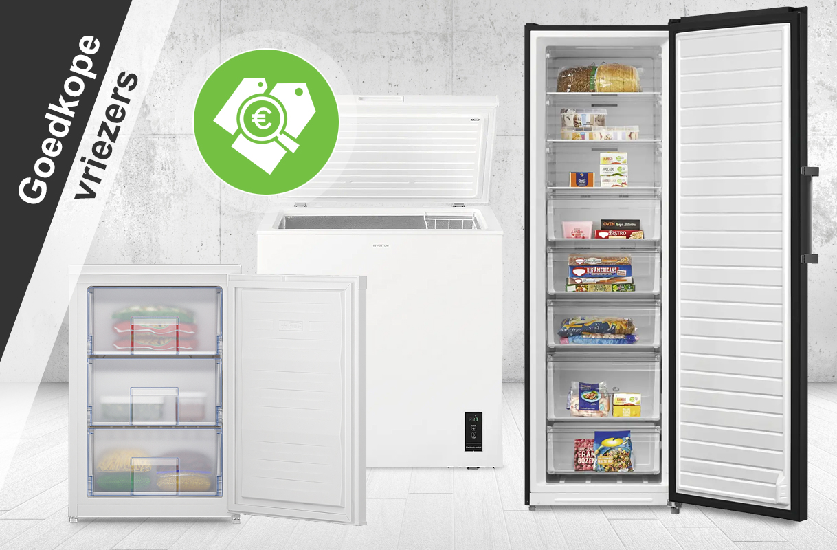 Goedkope vriezers waaronder tafelmodel, kistmodel en hoge vrieskast