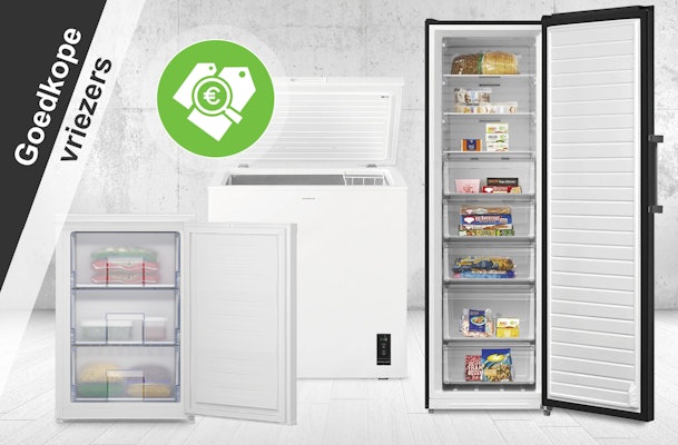 Goedkope vriezers waaronder tafelmodel, kistmodel en hoge vrieskast