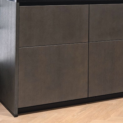 Grafietgrijs eiken keukenblok