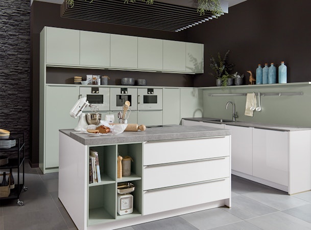 Groen grijze keuken