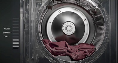 Trommel van een 6 kg wasmachine met inverter-motor die water, energie en tijd bespaart