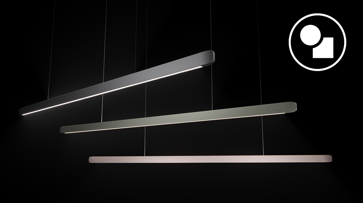 De BORA verlichting is verkrijgbaar in drie verschillende kleuren.