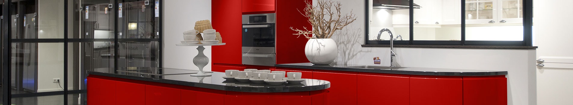 Rode hoogglans design keuken