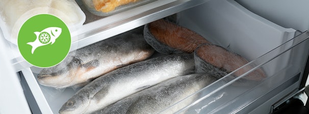 Houdbaarheid van ingevroren vis in een vriezerlade