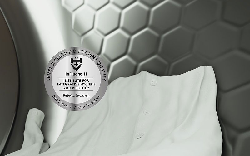 Miele warmtepompdroger met hygiënisch droogprogramma gecertificeerd tegen bacteriën en virussen