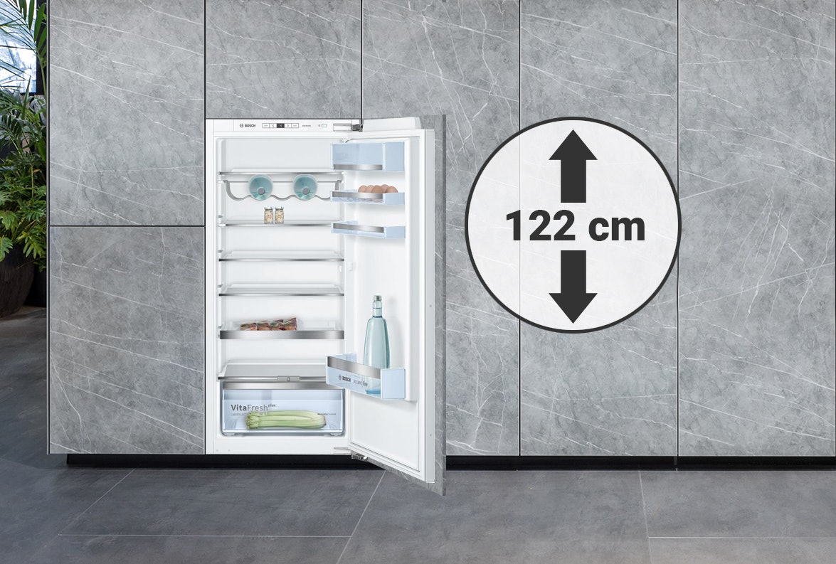 Inbouw koelkasten geschikt voor een nis van rond de 122 cm hoog