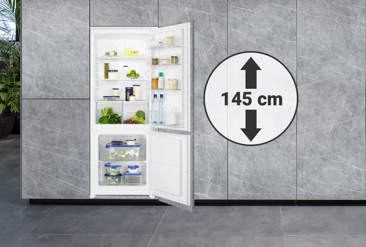Inbouw koelkasten geschikt voor een nis van rond de 145 cm hoog.