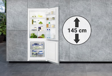 Inbouw koelkasten geschikt voor een nis van rond de 145 cm hoog.