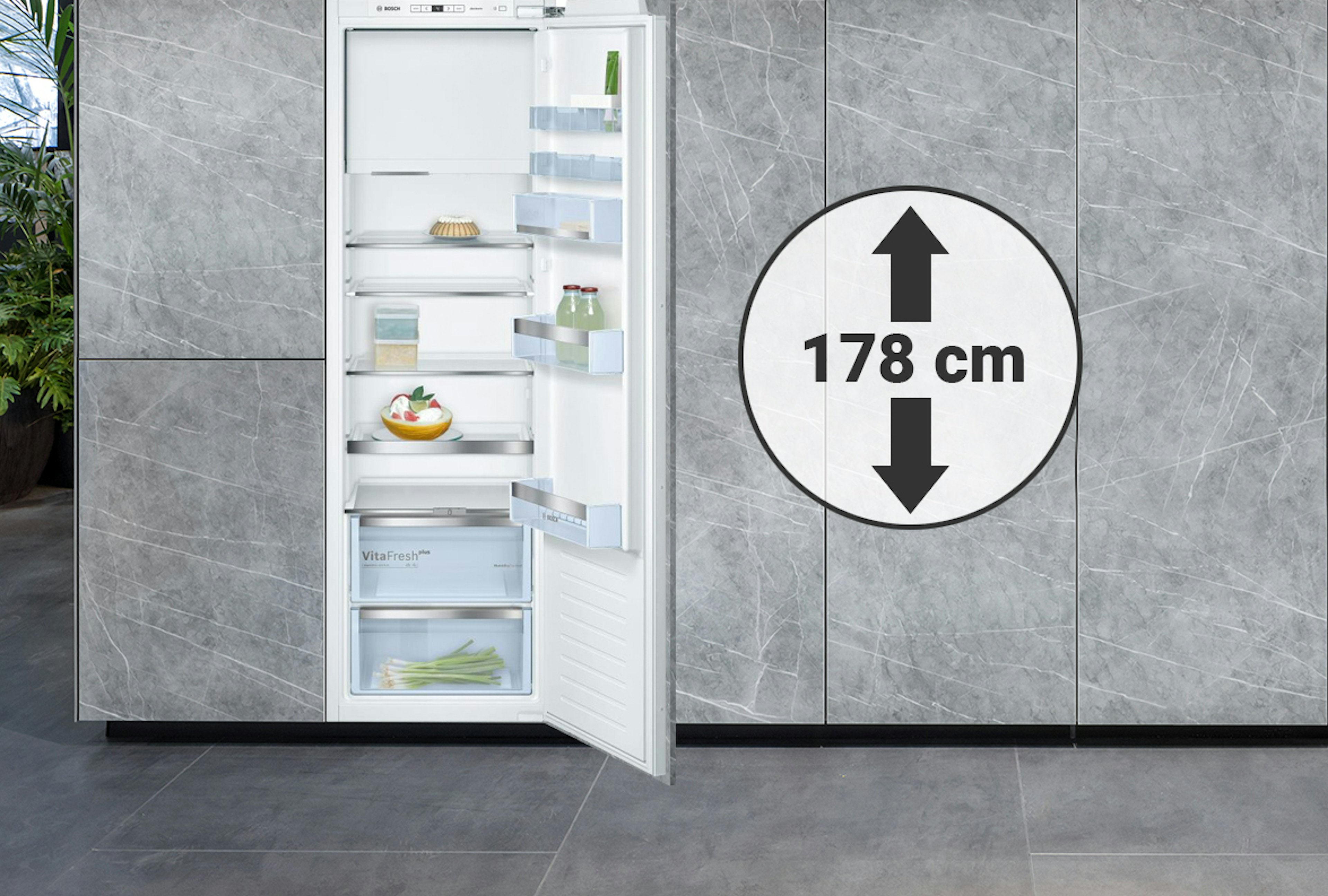 Inbouw koelkasten geschikt voor een nis van rond de 178 cm hoog