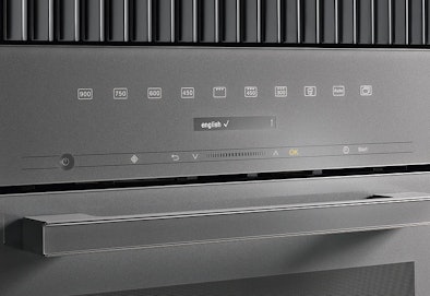 Miele inbouwmagnetron met MultiLingua taalinstellingen op display