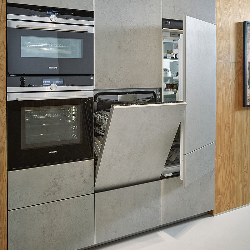 Inbouwwand Concrete grey