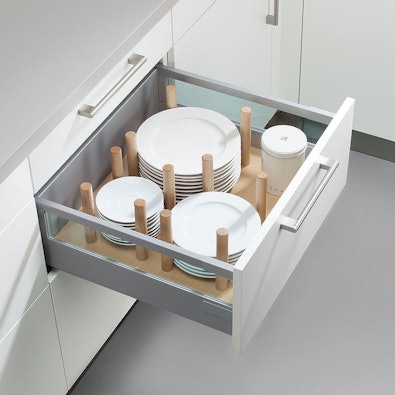 Indeling met houten bordenhouder