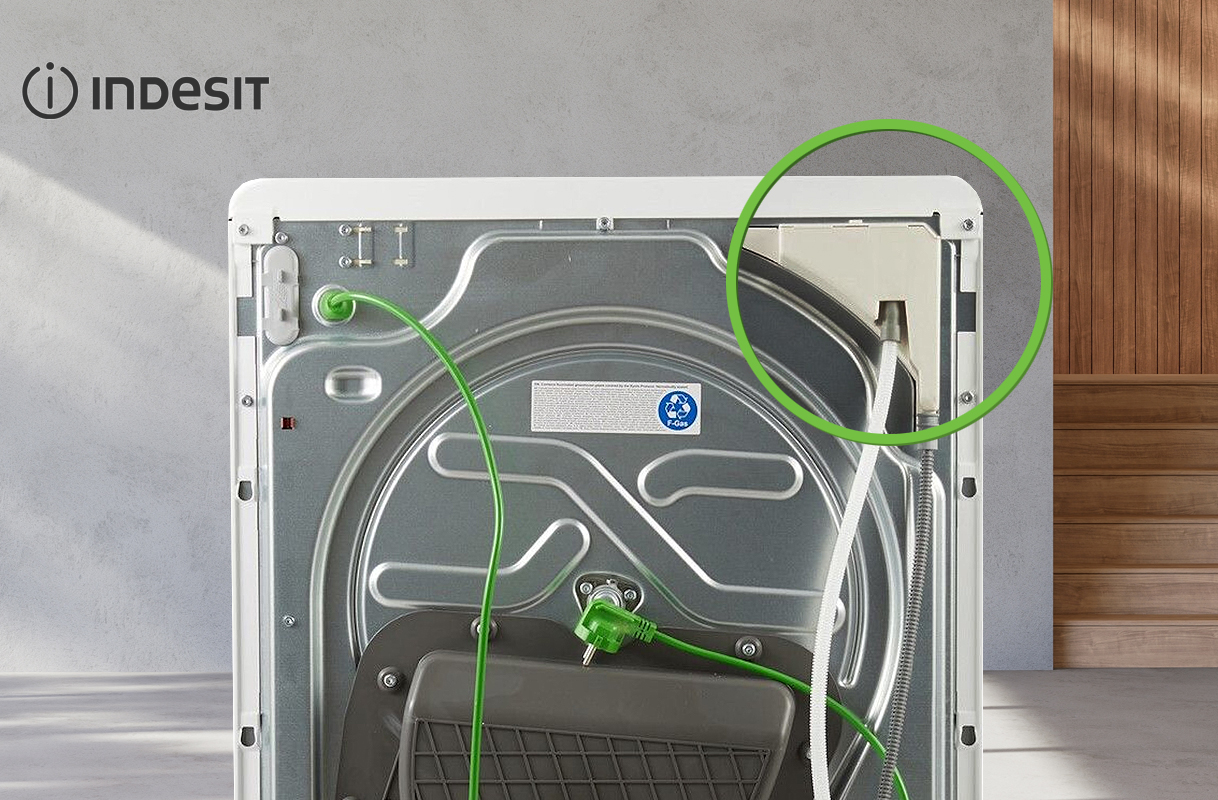 Indesit droger op de afvoer aansluiten.
