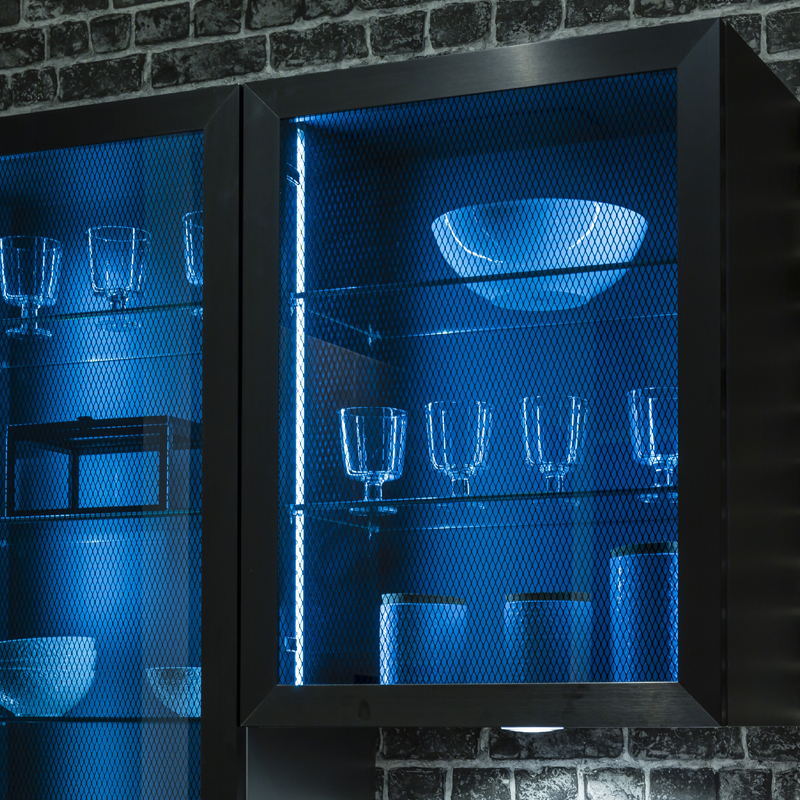 Industriële blauwe verlichting