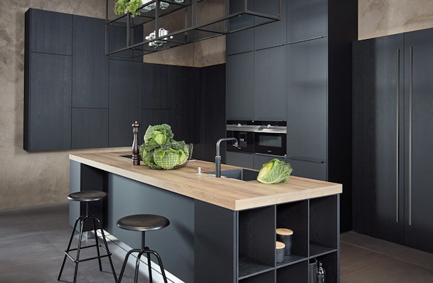 Industriële keuken zwart