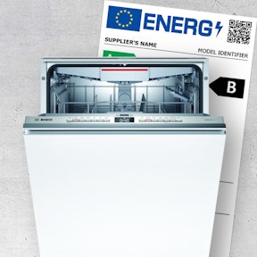 Toon informatie over het energielabel voor een vaatwasser