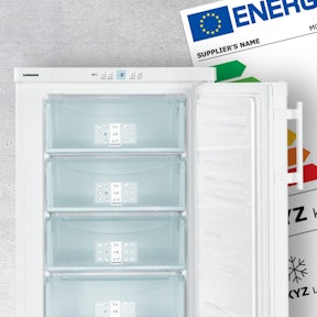 Toon informatie over het energielabel voor een vriezer
