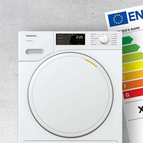 Toon informatie over het energielabel voor een wasdroger