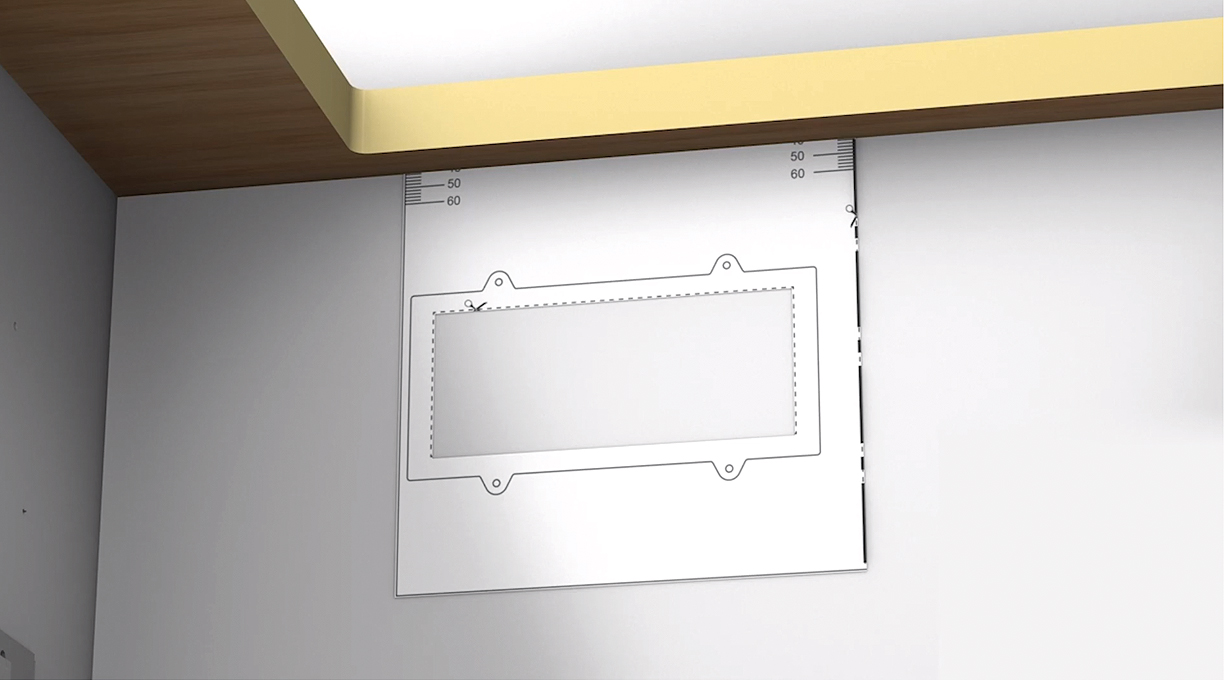 Bekijk de installatievideo voor vrij blazende recirculatie in een 60 cm diep werkblad.