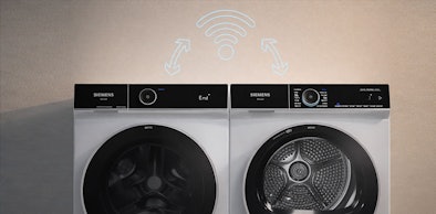 Siemens wasmachine en droger communiceren draadloos via intelligentDry technologie voor automatische programmaselectie