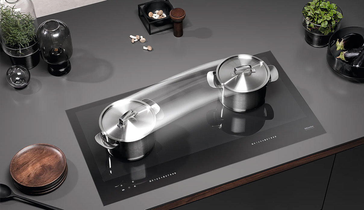 Miele intelligente panherkenning FullSurface inductiekookplaat automatische bediening cijferreeksen