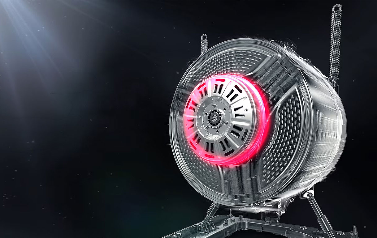 LG Inverter Direct Drive motor direct op de trommel gemonteerd zonder aandrijfriem voor stille werking