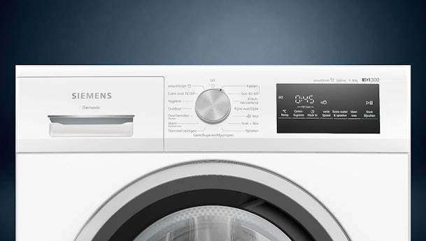 Siemens iSensoric wasmachine met bedieningspaneel en wasprogramma's