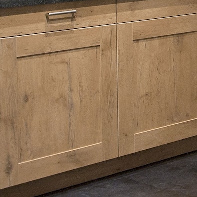 Kaderfront met houtmotief