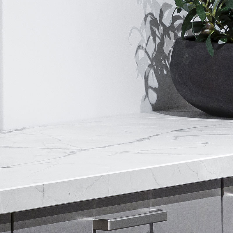 Keramiek werkblad met een marmer design