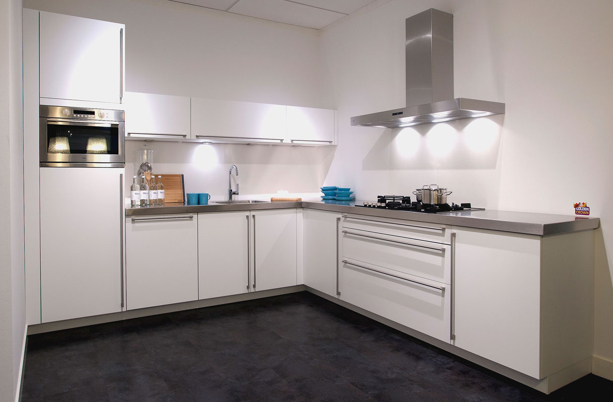 RVS werkblad bij hoekopstelling