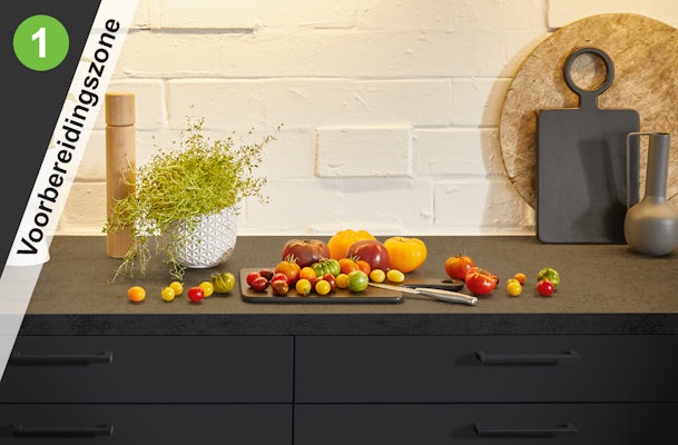 Keuken indeling: voorbereidingszone.