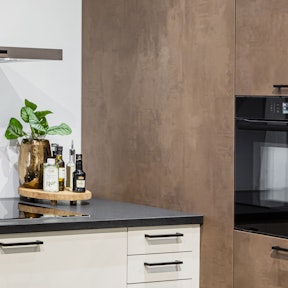 Keukenfront met de look van verroest staal