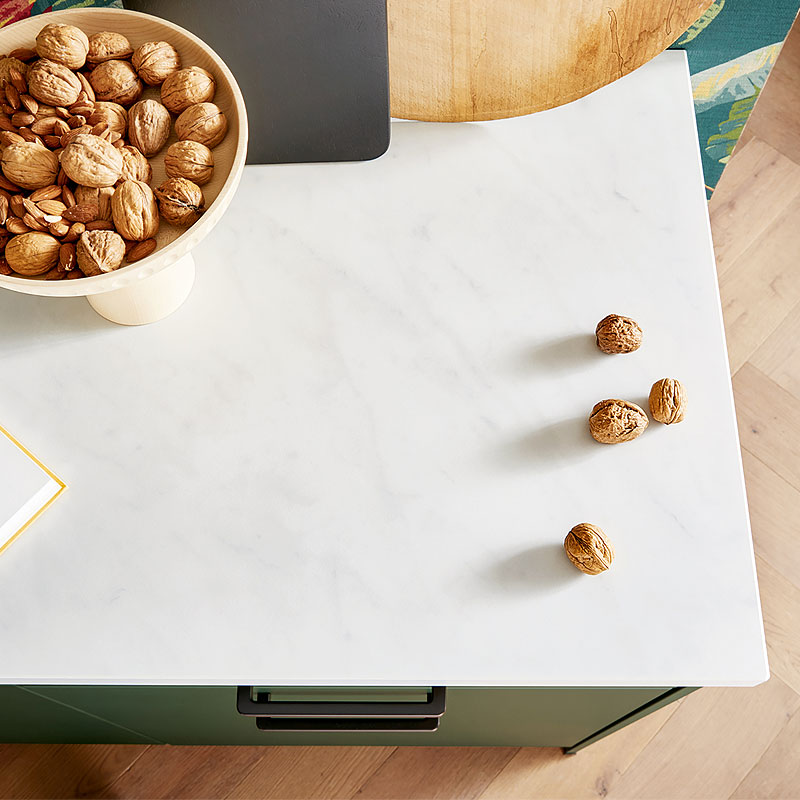 Werkblad marmer Bianco imitatie