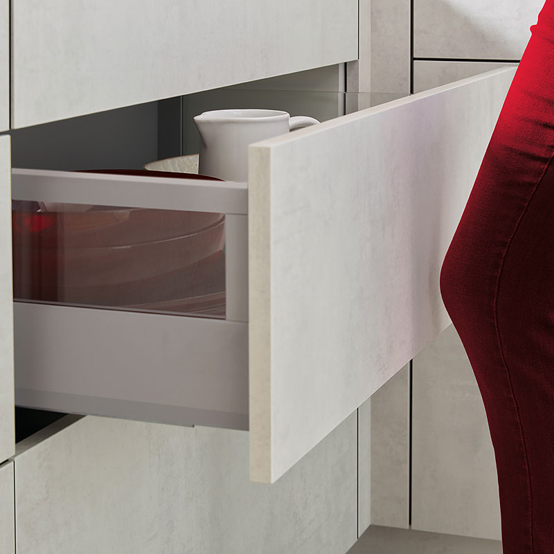 Keukenlade met tip on systeem